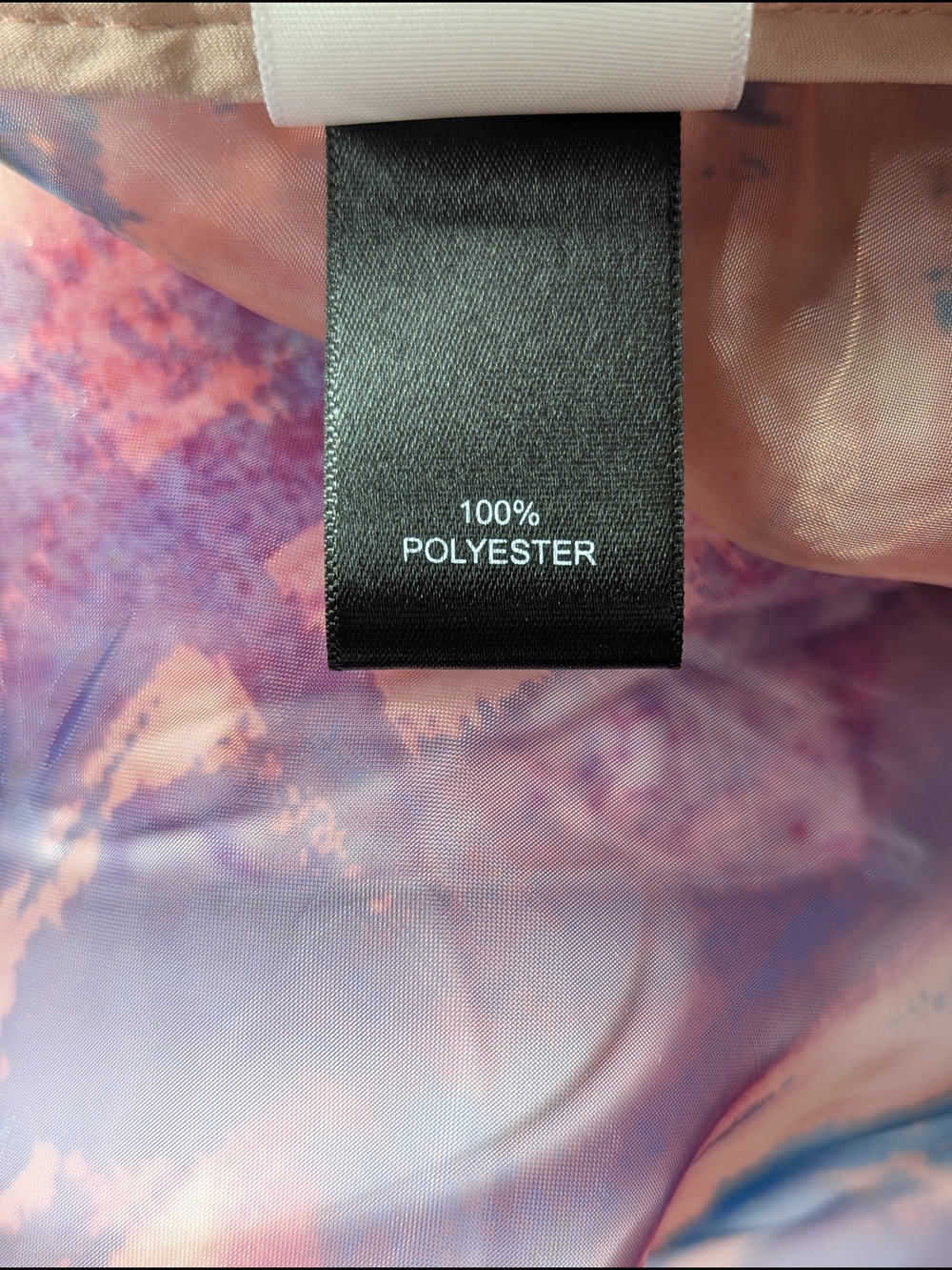 Nina Parker Trendy Organza Sheer Abstract Blouse in Blue & Pink 1X - Picture 6 of 7